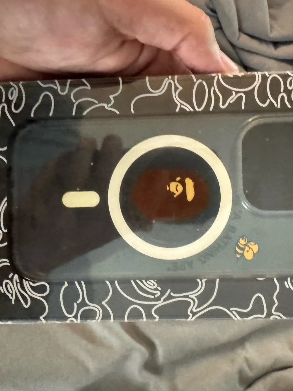 A Bathing Ape Clear MagSafe iPhone Case - Black with Ape Logo
